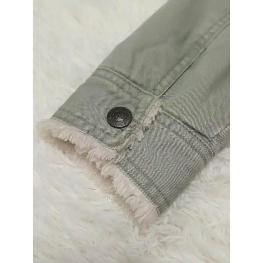 Arizona Jean Company Premium Denim Jacket Kids Youth Green Corduroy Sz M 10-12